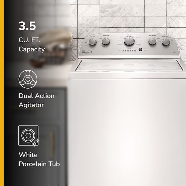 Whirlpool Deep Water Wash High Efficiency Agitator Small ( 3.5-cu ft ) Top-Load Washer ( White )