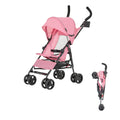 Dream On Me Rover Convenience Baby Stroller – Lightweight & Compact Travel Umbrella Stroller, Quick One-Hand Fold, Lockable Rear Wheels, Adjustable Canopy, 3-Point Safety Harness & Cup Holder- Pink