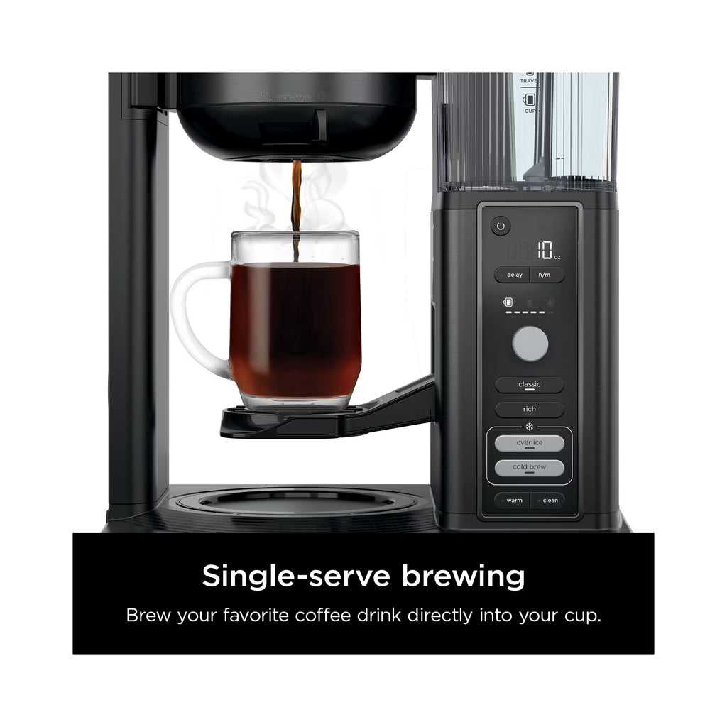 OPEN BOX- Ninja Hot & Iced 10-Cup Drip Coffee Maker, 4 Brew Styles, Rapid Cold Brew, CM360WM, Black