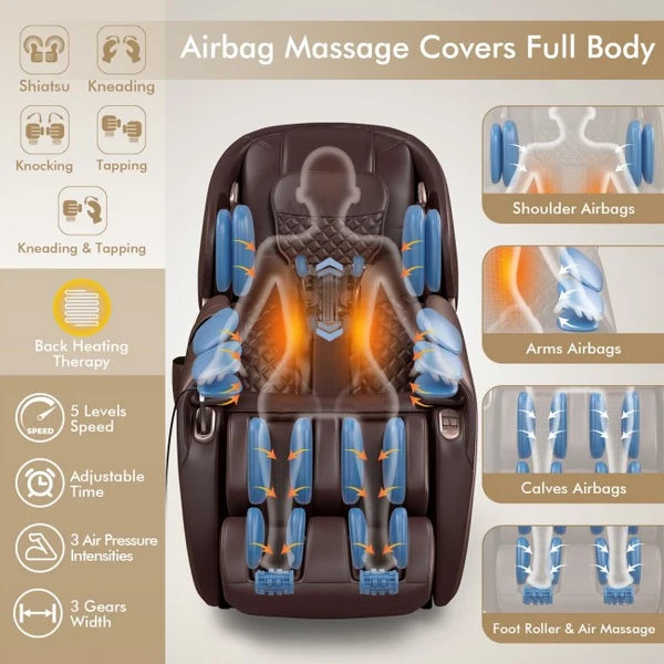 Zero Gravity Full Body Massage Chair with SL
Track and Yoga Stretching