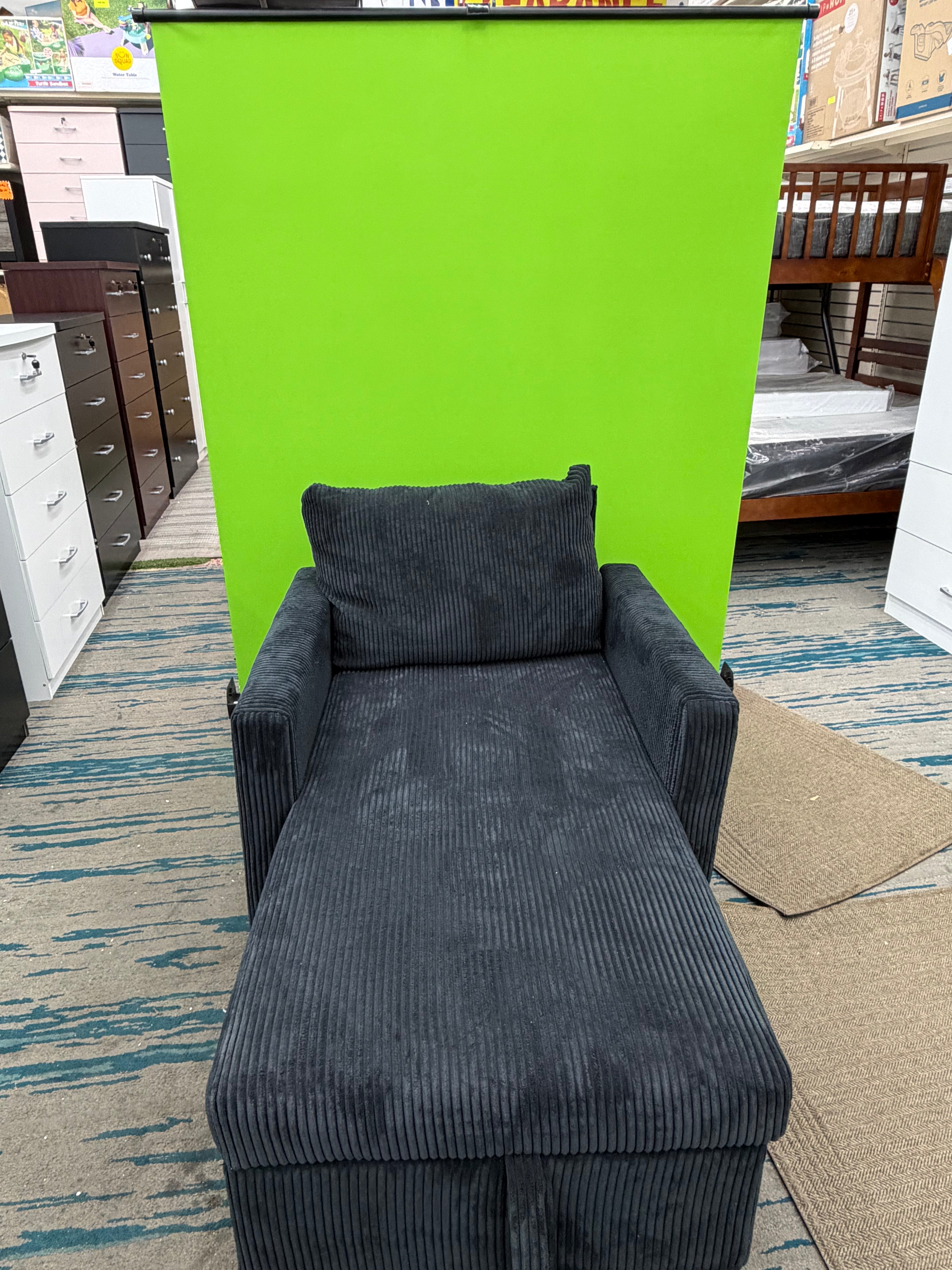 upholstered chaise lounge chair with storage