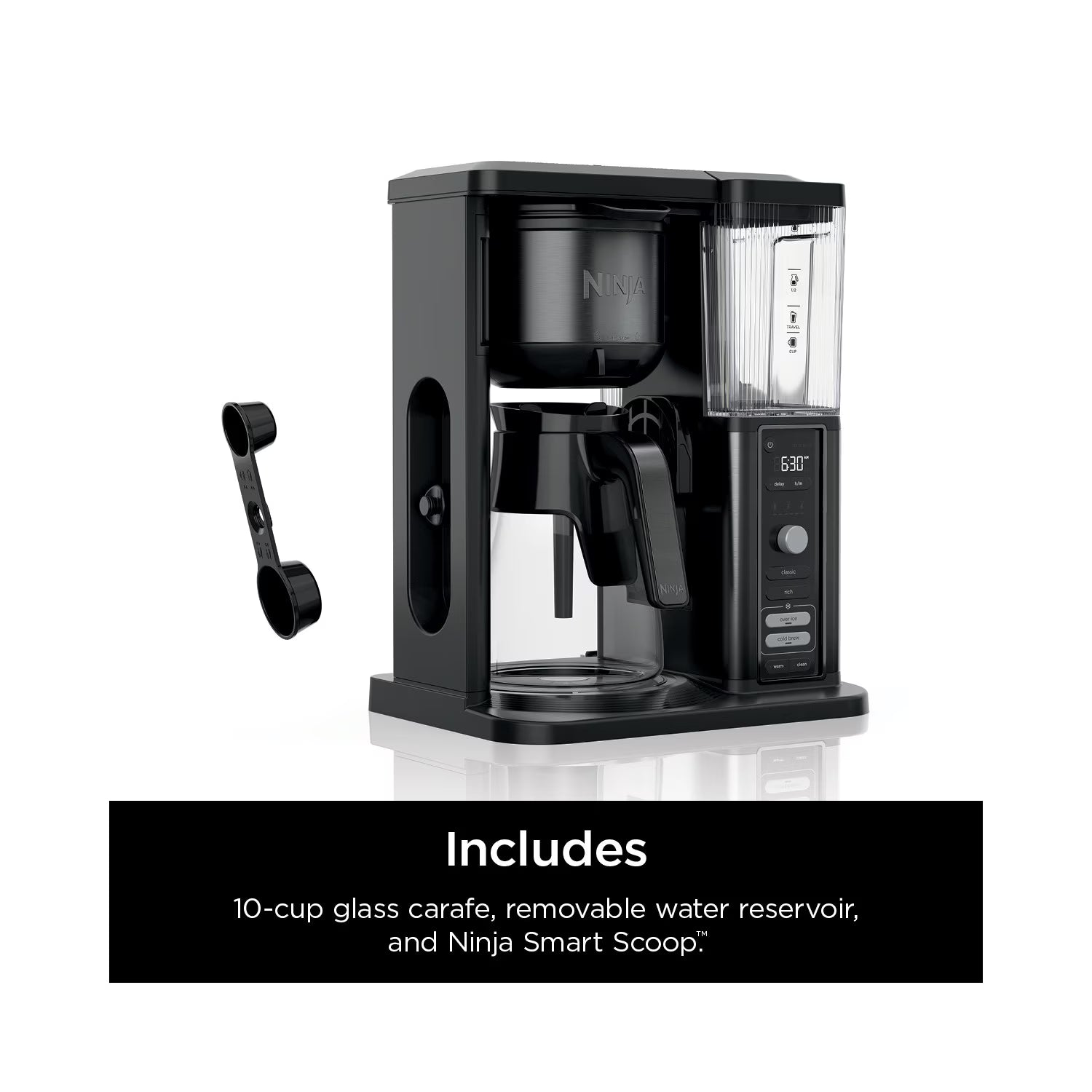 OPEN BOX- Ninja Hot & Iced 10-Cup Drip Coffee Maker, 4 Brew Styles, Rapid Cold Brew, CM360WM, Black