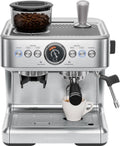 Open Box- Chefman RJ54-G-SS Crema Supreme 15 Bar Espresso Machine with Milk Frother