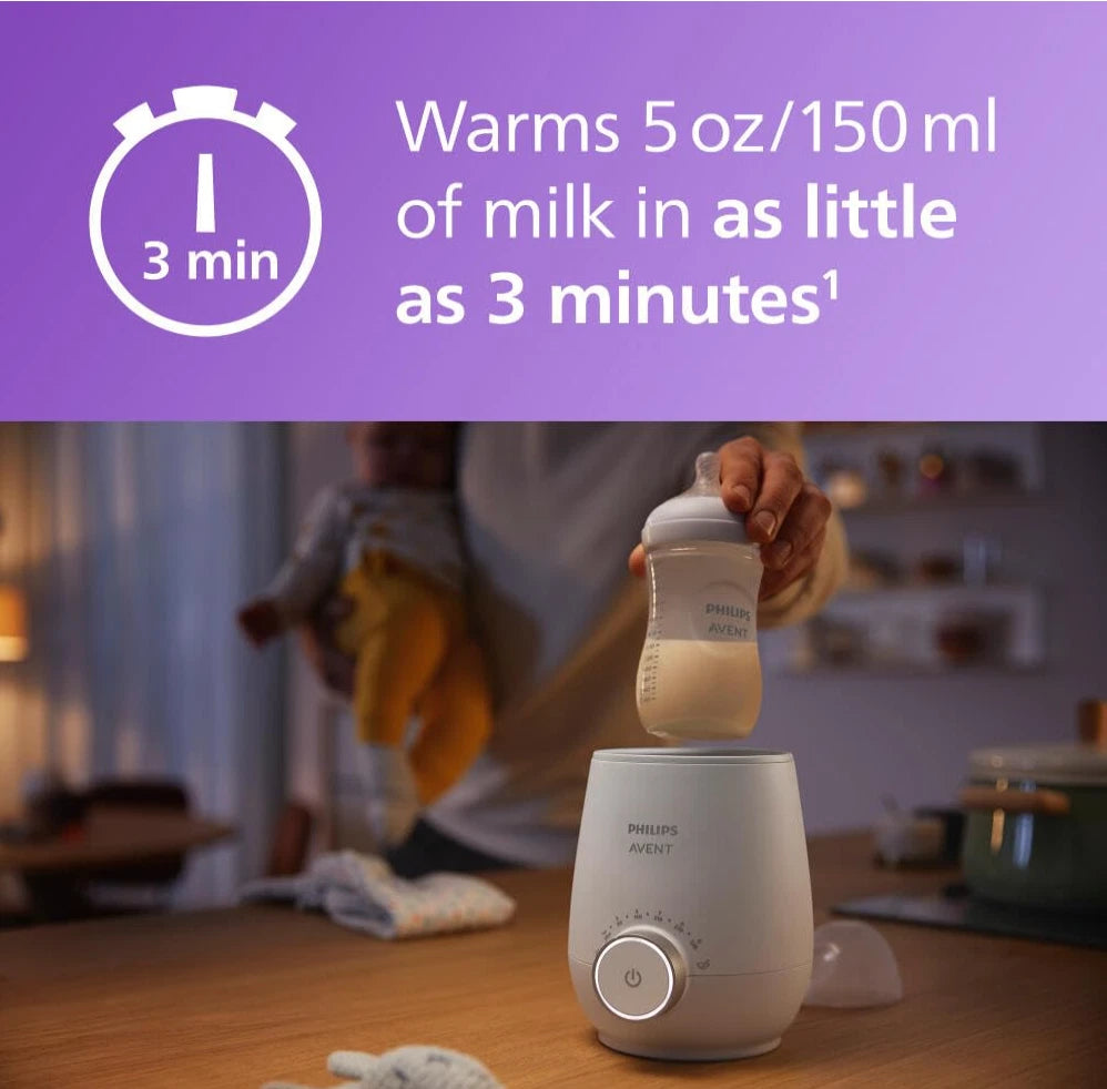OPEN BOX- Philips Avent Fast Bottle Warmer White — Smart Temp Control - SCF358/00 Premium
