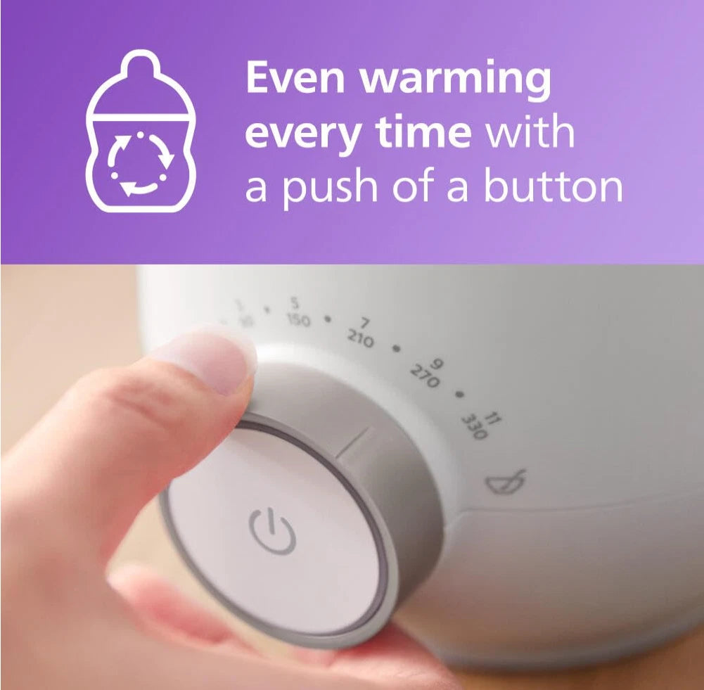OPEN BOX- Philips Avent Fast Bottle Warmer White — Smart Temp Control - SCF358/00 Premium